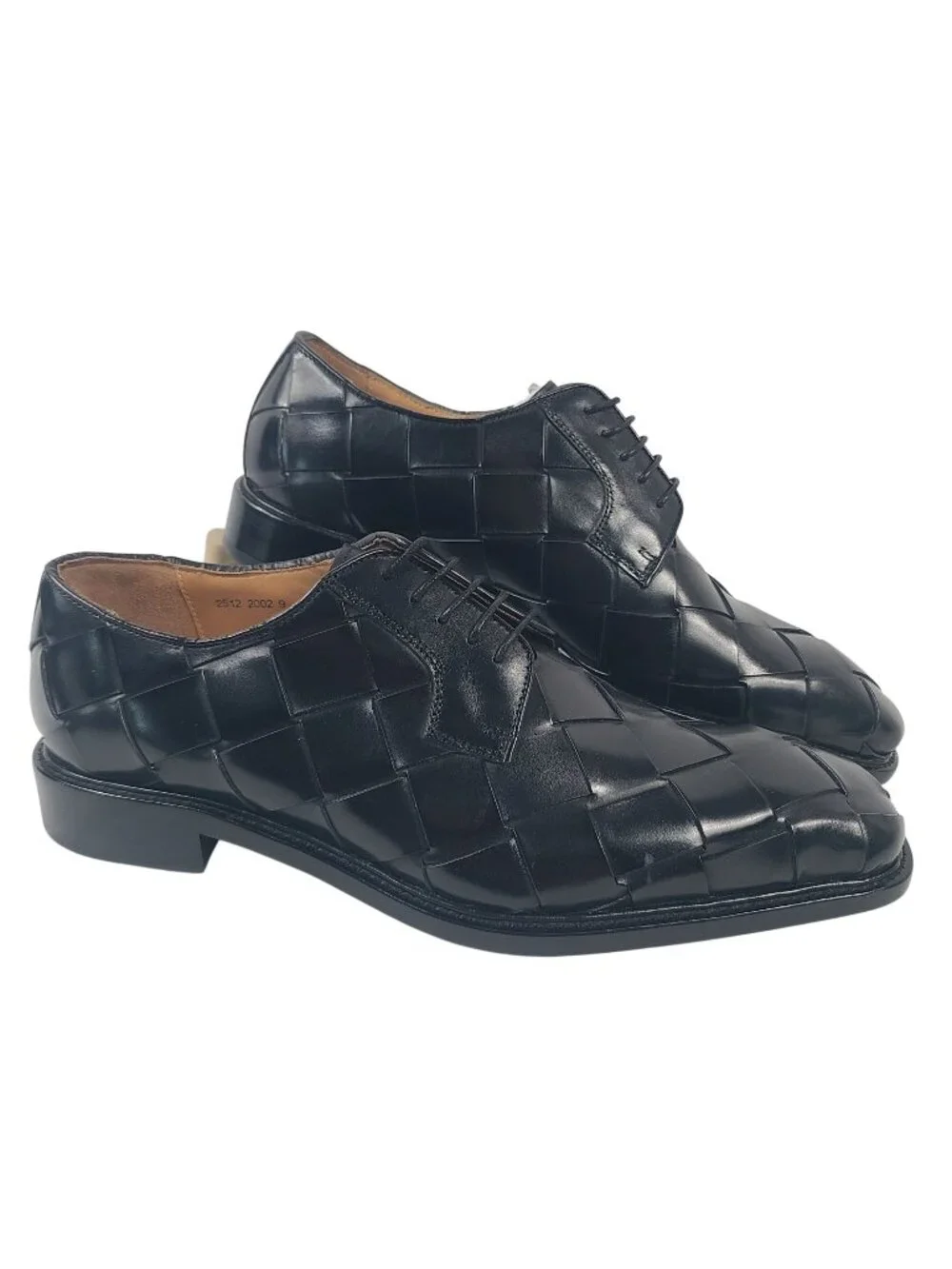 NEW Ugo Vasare Men's Woven Black Leather Oxford Shoes Size 9
